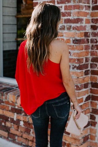 Blusa assimétrica - Vermelho