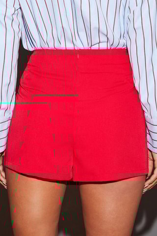 Saia-calções cintura alta - Vermelho