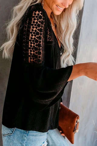Camisa de renda - Preto