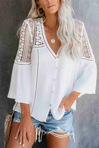 Camisa de renda - Cru