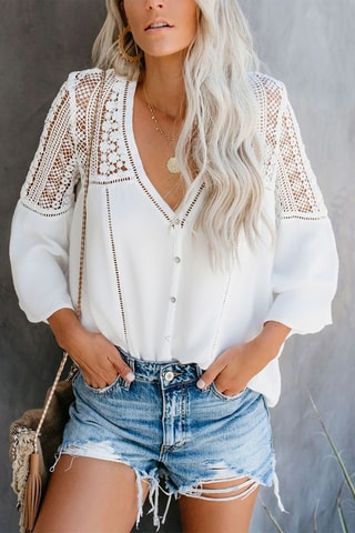 Camisa de renda - Cru