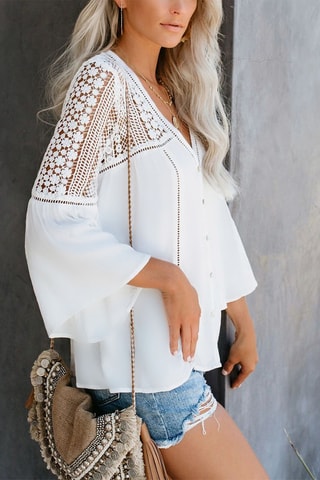 Camisa de renda - Cru