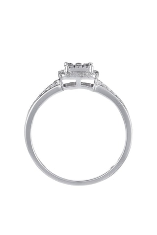Anel Carré Lumineux Ouro branco e diamantes