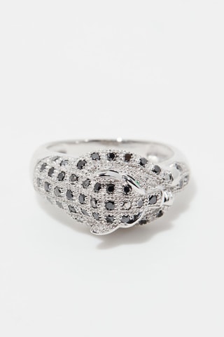 Anel Panthère Noire Ouro branco, diamantes e esmeraldas
