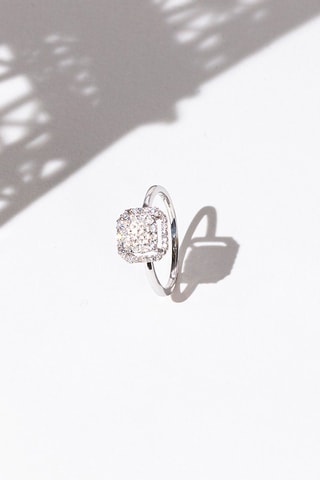 Anel D'amour et de Tendresse Ouro branco e diamantes