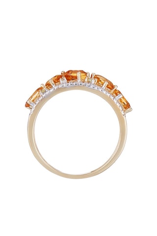 Anel Olivines - Ouro amarelo, diamantes, peridotos e quartzos citrinos