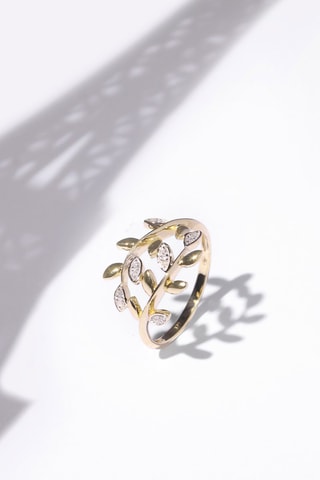 Anel Sanya - Ouro branco e diamantes