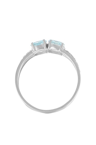 Anel Cayuga Ouro branco, diamantes e topázio