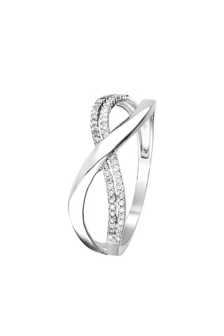 Anel Croisi Divin Ouro branco e diamantes