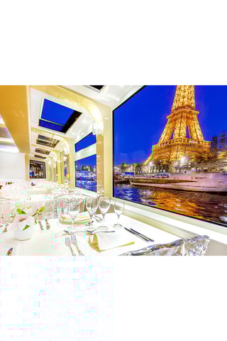 Coffret 2h d'excursion sur la Seine avec dîner, pour 2 personnes