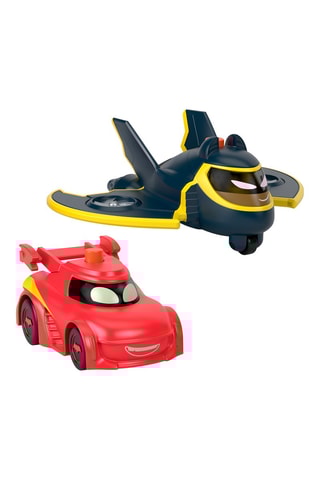 Vlam en Batplane Batwheels Fisher-Price Lichtgevende Voertuigen - 2 Producten - Vanaf 3 Jaar