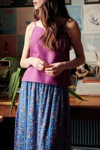Camisola interior em linho - 
Violeta