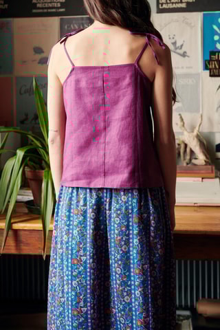 Camisola interior em linho - 
Violeta