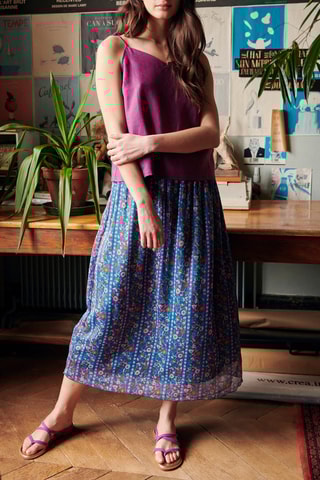 Camisola interior em linho - 
Violeta