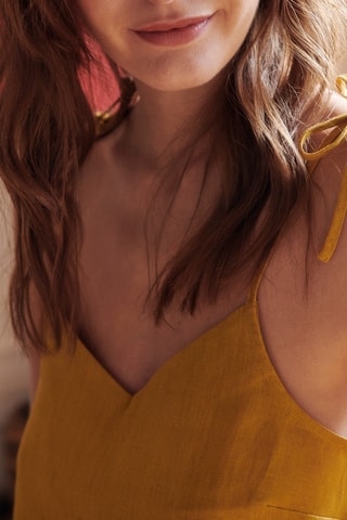 Camisola interior em linho - 
Amarelo