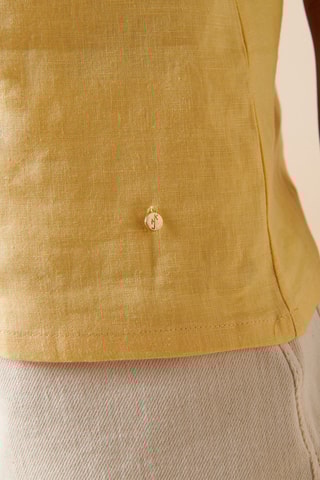 Camisola de alças em linho - 
Amarelo