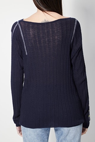 Camisola em fibra de bambu Azul-marinho