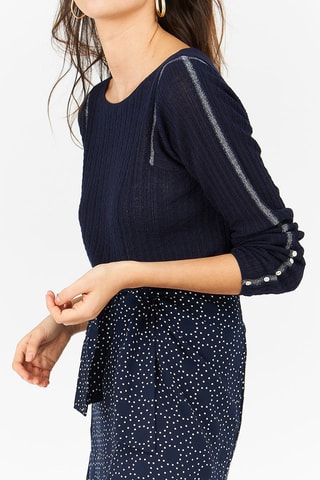 Camisola em fibra de bambu Azul-marinho