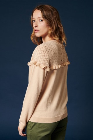Wollen en Kasjmier Trui Macadam - Beige