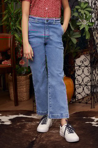 Jeans hoge taille Palaty - Hemelsblauw