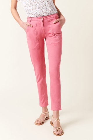 Calças cargo 7/8 em algodão biológico Petrus - Rosa