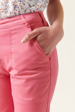 Calças cargo 7/8 em algodão biológico Petrus - Rosa