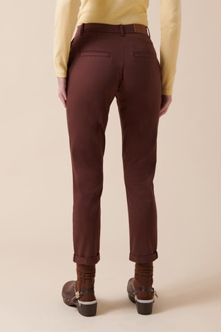 Chino droit 7/8 em algodão biológico Provence - Castanho