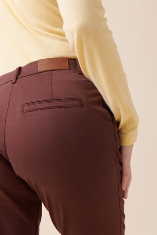 Chino droit 7/8 em algodão biológico Provence - Castanho
