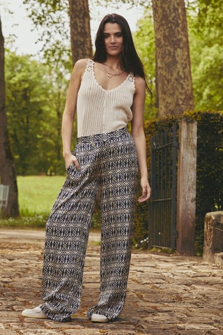 Pantalon droit taille haute Penelope - Bleu
