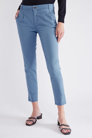Calças de ganga 7/8 Peplum - Azul