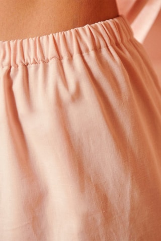 Saia midi em linho Janita - Rosa