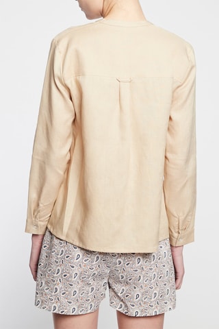 Camisa em linho - 
Bege