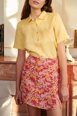 Camisa em linho - 
Amarelo