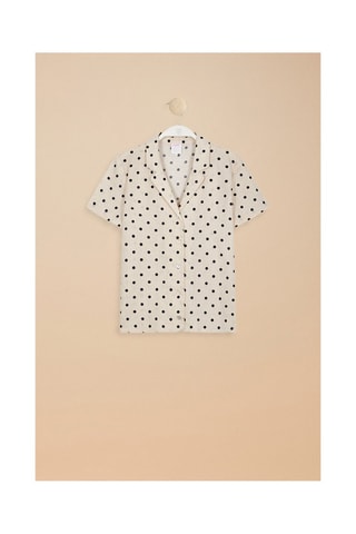Camisa em linho Cassidy - Branco e preto