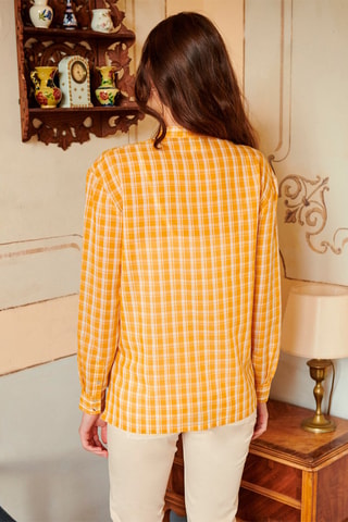 Camisa Colettine - Mostarda e branco