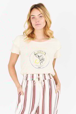 T-shirt em linho Agrumes - Bege