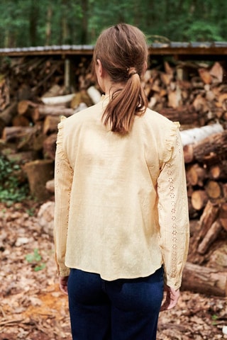 Blouse en broderie anglaise Theron - Jaune