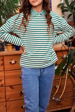Sweater Singary - Wit en Groen