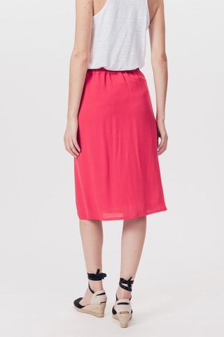 Saia midi cintura alta Jojoba - Vermelho