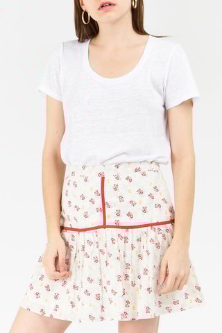 Saia estilo patinadora Jeannette - Branco e vermelho