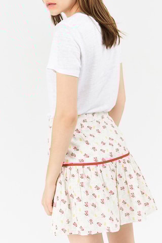 Saia estilo patinadora Jeannette - Branco e vermelho