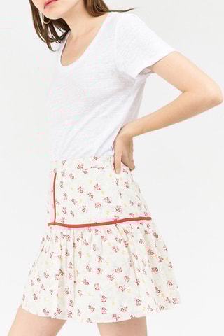 Saia estilo patinadora Jeannette - Branco e vermelho