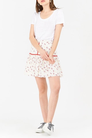 Saia estilo patinadora Jeannette - Branco e vermelho