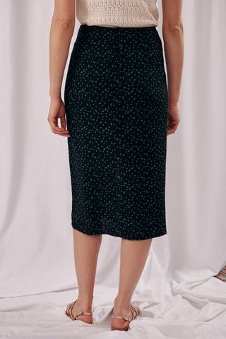 Saia midi - 
Verde e preto