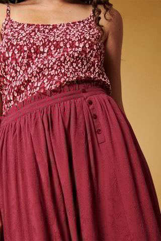 Jupe midi taille haute Jaeger - Bordeaux