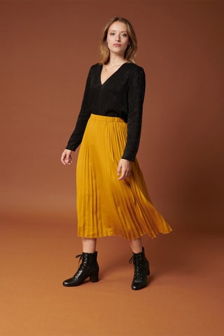 Jupe plissée taille haute Jonah - Jaune