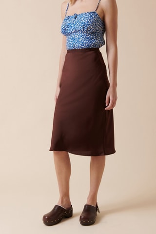 Jupe droite taille haute Junca - Marron