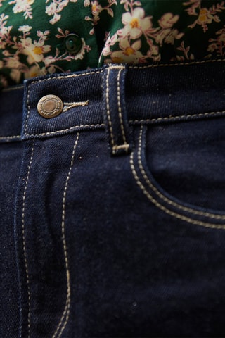 Jupe droite en jean taille haute Jude - Bleu marine