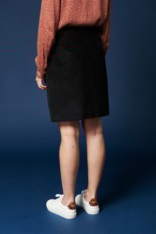 Jupe droite en velours taille haute Joanne - Noir