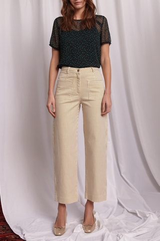 Pantalon wide legs - 
Moutarde